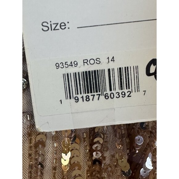 Mac Duggal 93549 Pink Sequin‎ Puff Sleeve Size 14 Nwt - Picture 5 of 8